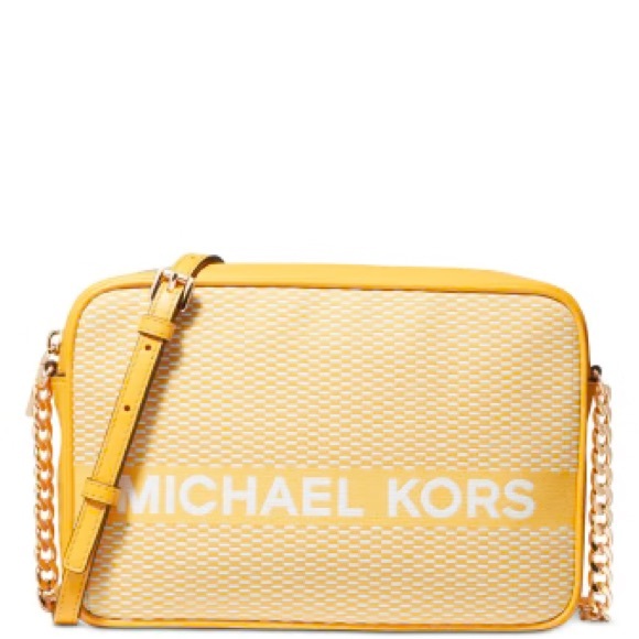 Michael Michael KorsJET SET LARGE EAST WEST CROSSBODY Yellow Crossbody Bag NWT